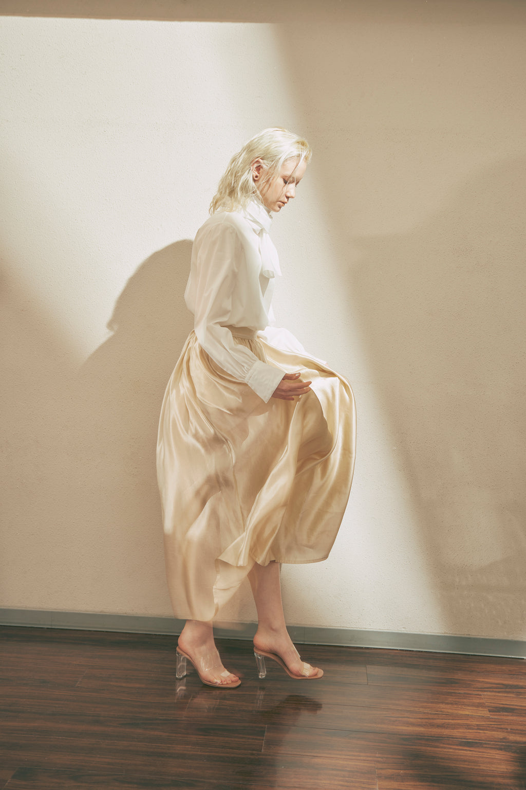 “PETAL GATHERED” skirt