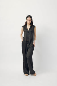 “BETTY” all in one suit <p> </p>(mud dyed silk)</p><p>❮受注商品❯ </p>