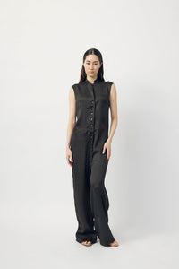 “BETTY” all in one suit <p> </p>(mud dyed silk)</p><p>❮受注商品❯ </p>